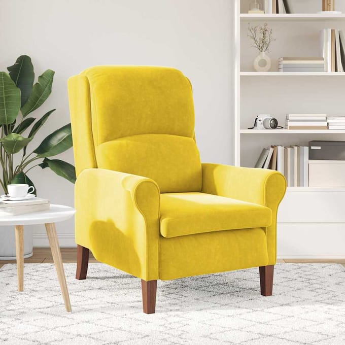 vidaXL - Fauteuil - Geel - Fluweel