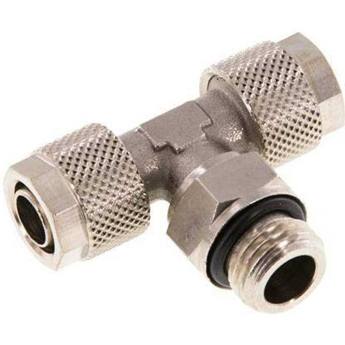 10x8 & G1/4'' Vernikkeld Messing T-Opsteekkoppeling Buitendraad