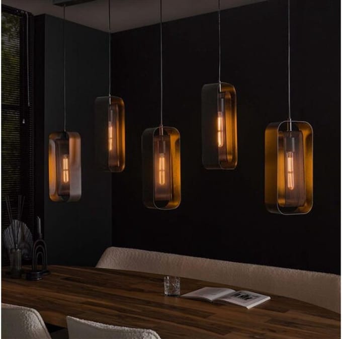 Hanglamp Mesh rotate 5 lampen - Artic zwart
