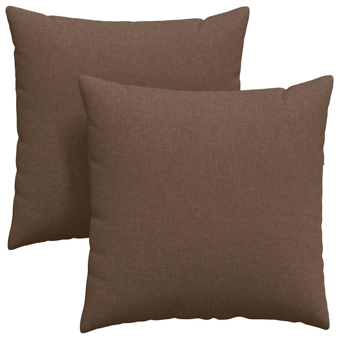 vidaXL Sofa Kussens 2 st Stof Bruin 80 x 80 cm