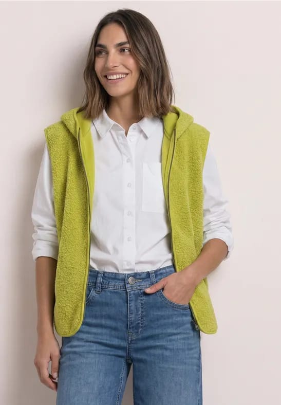 Teddyvest met capuchon en rits