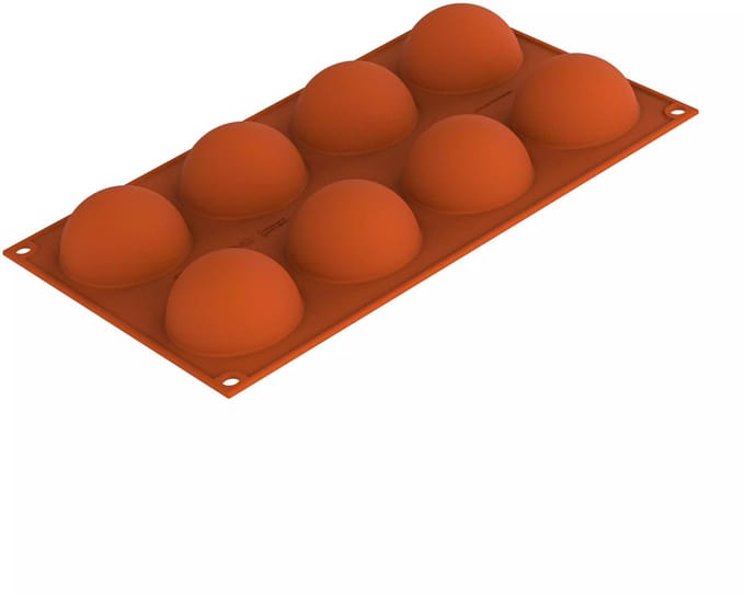 Siliconen bakvorm 8 halve bol vormen Ø60 mm