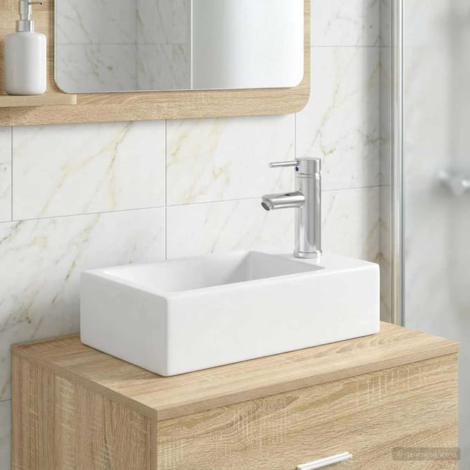 vidaXL - Badkamer - wastafel - met - kraan - en - afvoer - Chroom