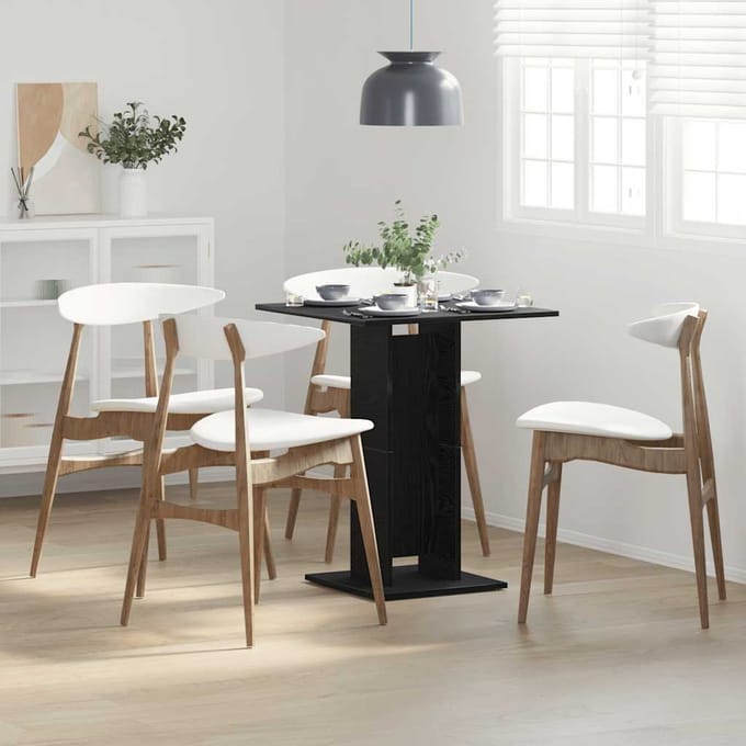 vidaXL - Bistrotafel - Zwart - Eiken - 60x60x75 - cm - Bewerkt - Hout
