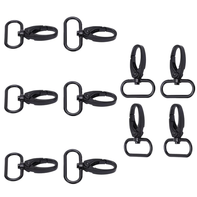 20 stuks karabijnhaak met veerclip Duurzaam legeringsmateriaal Brede toepassing Hoge flexibiliteit Eenvoudige bediening black