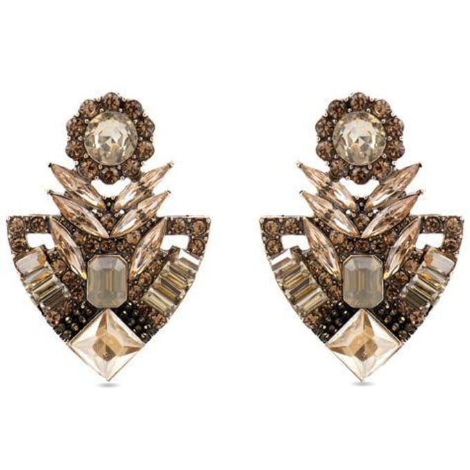 Boucles d'oreilles Luxenter avec finition et plaqué or 18k Cristal multicolore - Gothka brown