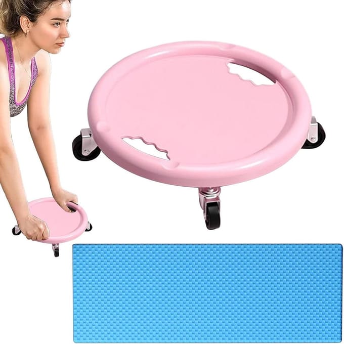 Buikspierroller - Core Trainer - Kracht Training - 360 Graden Beweging - 28 cm Diameter - Roze
