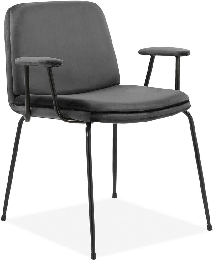 Heine-Eetkamerstoel - Set van 2 - Zwart Fluweel