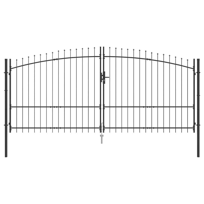 vidaXL - Dubbele - Heining - WOERDEN - 400 - x - 224,5 - cm - Staal - Vergrendelbaar