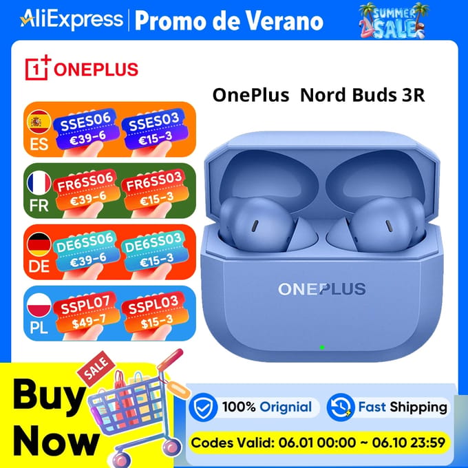 OnePlus Nord Buds 3R-oortelefoon, 12,4 mm dynamische drivers, Bluetooth® 5.4, Google Fast Pair