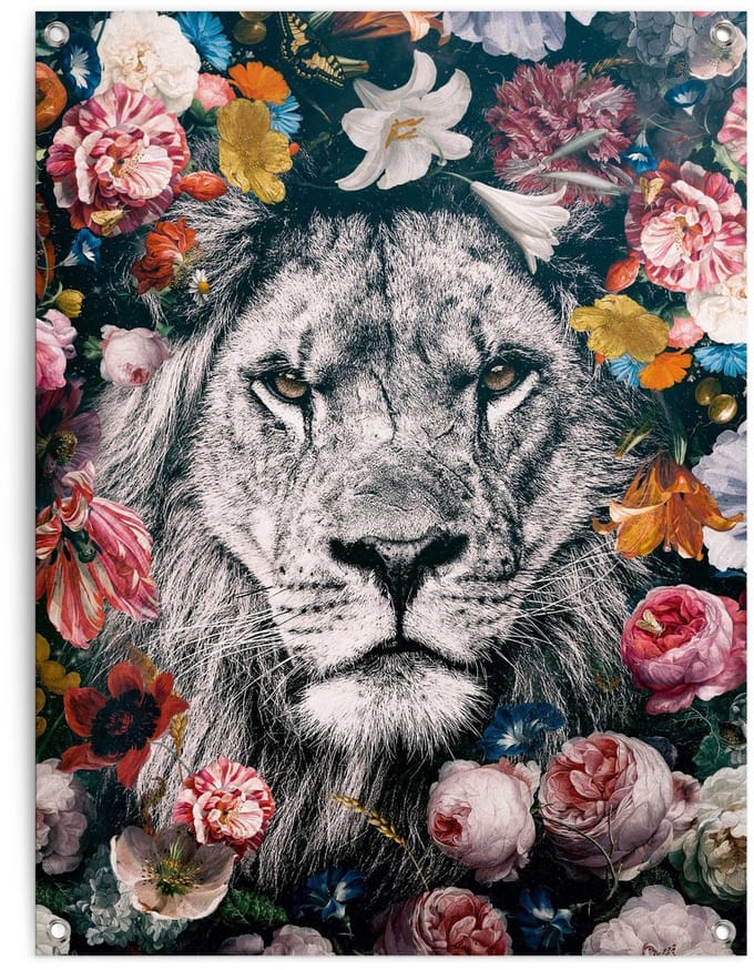 Tuinposter Leeuw - 80 x 60 - Canvas - REINDERS