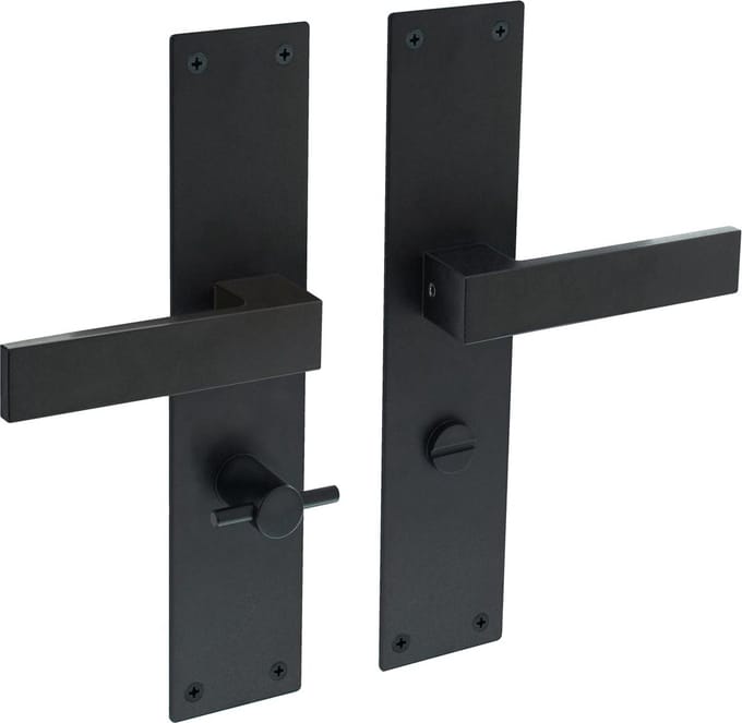 Deurkruk Lavuzo Trapini Zwart | WC deurbeslag WC63 | Per set