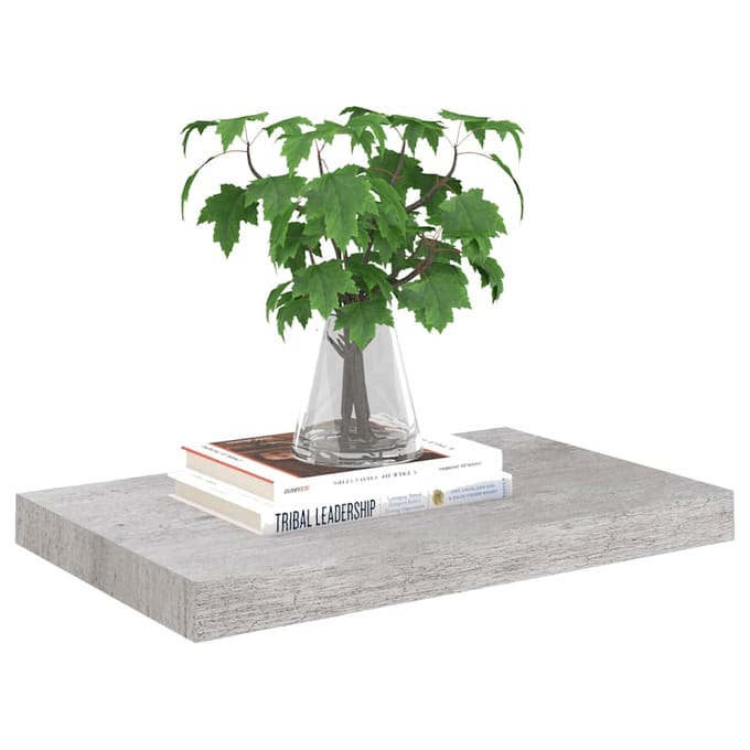 vidaXL - Wandschap - zwevend - 50x23,5x3,8 - cm - MDF - betongrijs