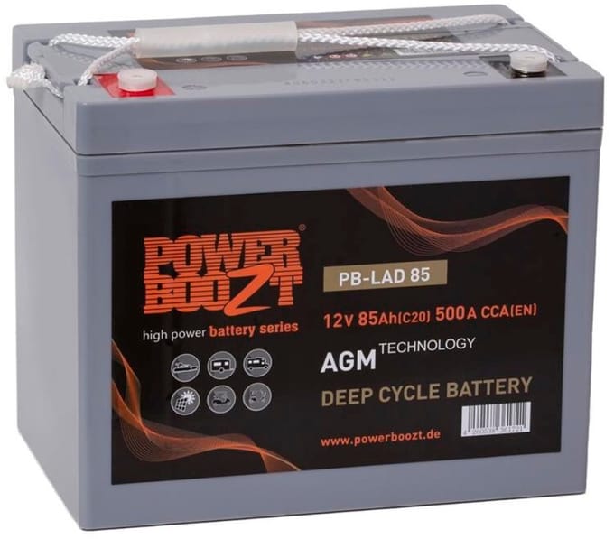 Powerboozt LAD85 deep cycle agm 85ah accu