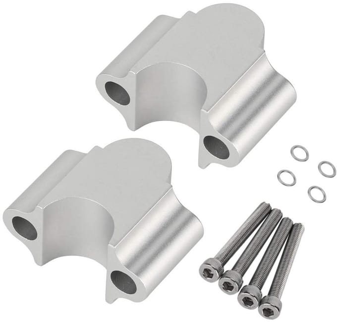 ZEYNOMAX - Motor Handlebar Riser - Aluminium Riser - Verbeterd Comfort - 22 mm - Geschikt voor 7/8 inch - Zwart - Universeel ontwerp