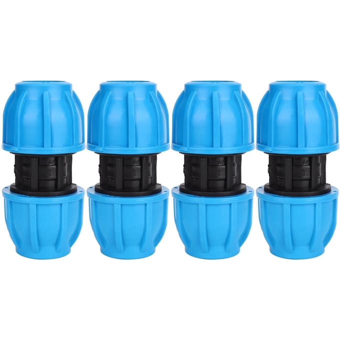 4 Stuks PE Plastic 25mm naar 25mm Rechte Waterleiding Connector Pijpaansluitstuk