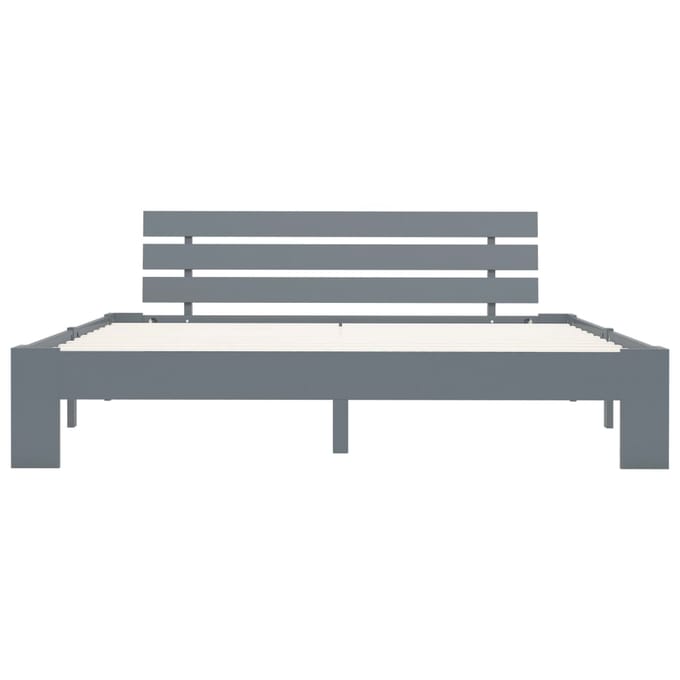 vidaXL - Bedframe - massief - grenenhout - grijs - 180x200 - cm