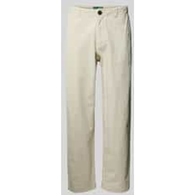 straight fit stoffen broek van katoen