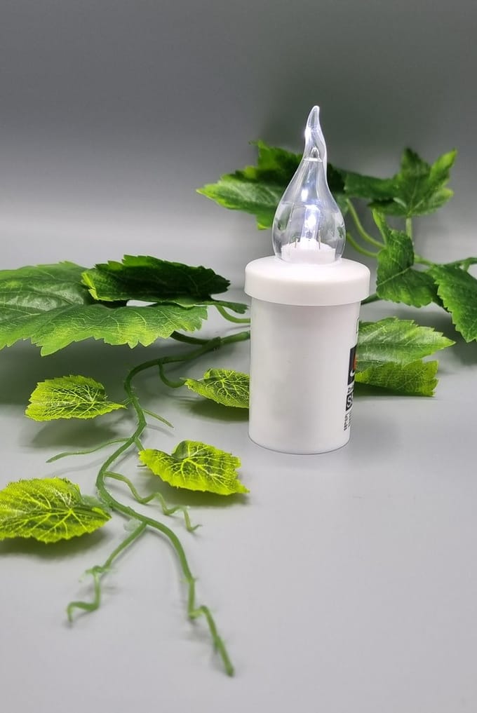 Led kaars - S5 - Wit (koud wit) - 1440 branduren - Inclusief batterij - Flikkerend vlam
