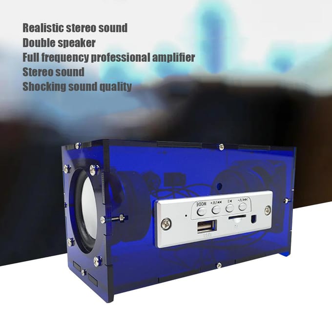 Bluetooth Speaker DIY Kit MP3 Muziekpakket Stereogeluid 3W Mini Eindversterker met Afstandsbediening blauw