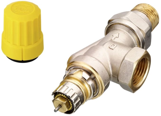 Danfoss thermostatische radiatorafsluiter haaks verkeerd 1/2 Kvs = 0,57 m3/h - RA-UN15