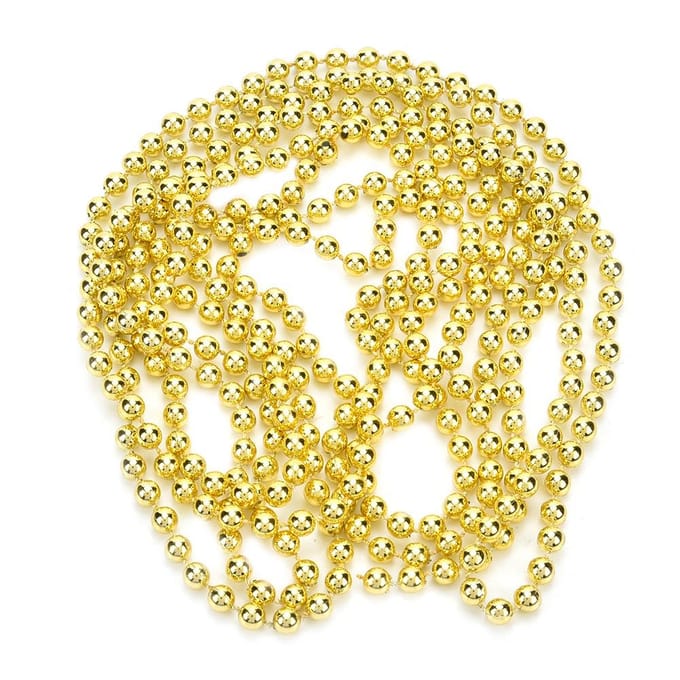 6mm 2,7 Meter Gouden Kralenketting Kerst Bruiloft Decoratie Kledingaccessoires beige