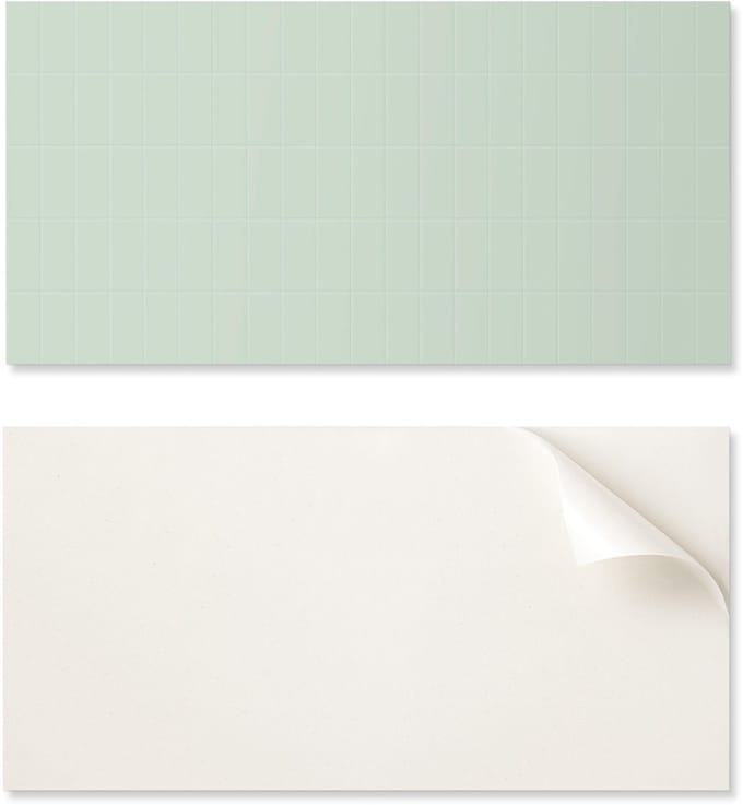 Zelfklevend decoratief element van vinyl voor thuis, rechthoekige rastertegels van 100x50 cm.