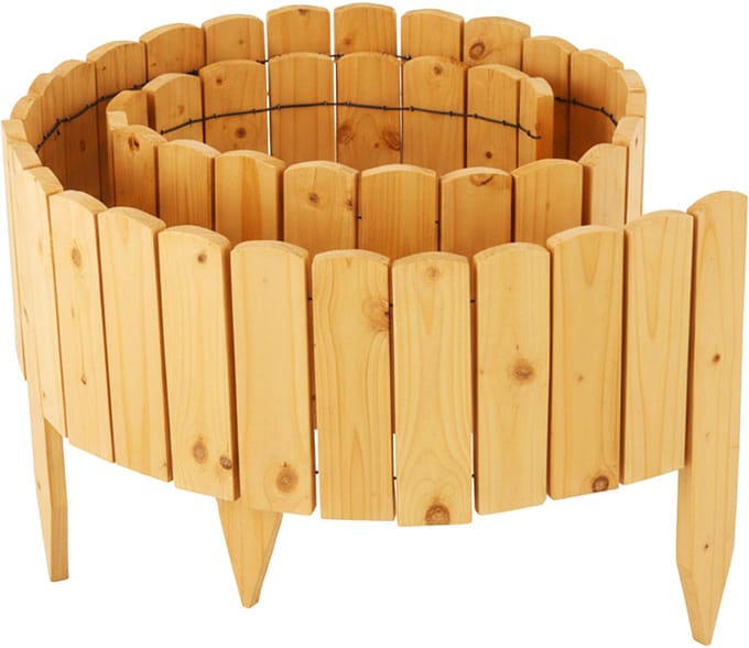 Borderrand - 200x20 cm - flexibel - hout - lichtbruin