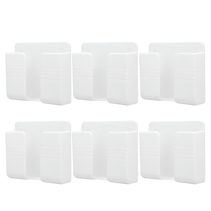 6 stuks Wandmontage Telefoonhouder Universele Zelfklevende Mobiele Telefoon Oplaadstandaard voor Thuis Slaapkamer wit
