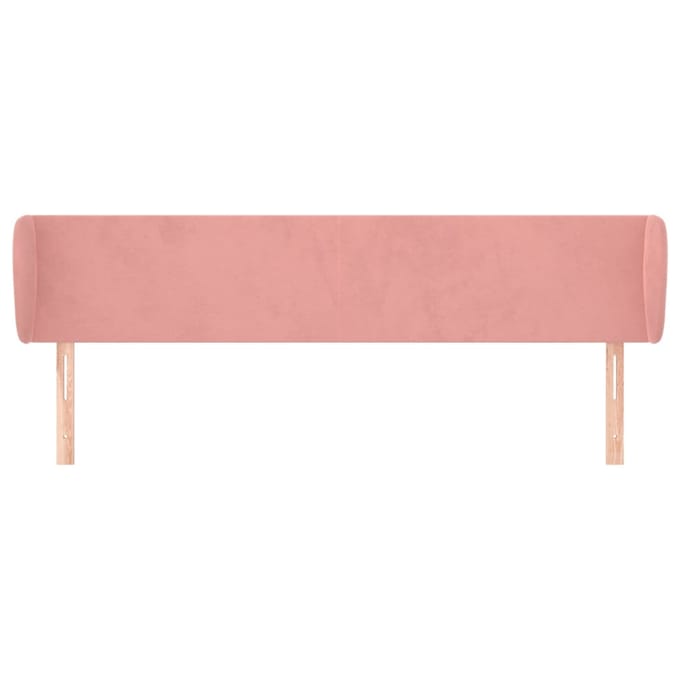 vidaXL - Hoofdbord - met - randen - 203x23x78/88 - cm - fluweel - roze