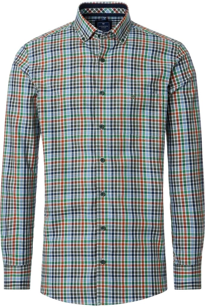 Redmond - Heren overhemd - Lange mouw - Multicolor - Ruit - Comfort fit - Maat XL