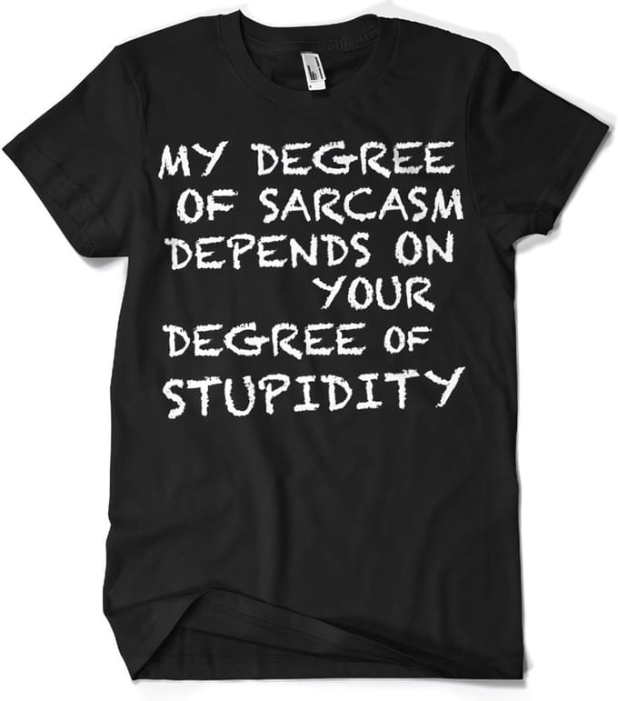 Hybris My Degree Of Sarcasm T-shirt zwart