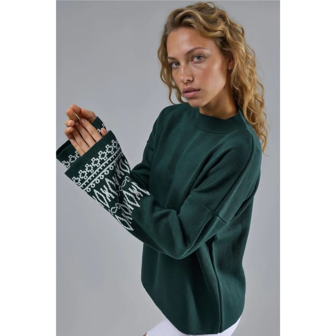 Ronde Hals Jacquard Gebreide Trui