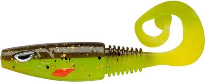 Berkley Sick Curl Shad Brown Chartreuse 8cm Brown Chartreuse