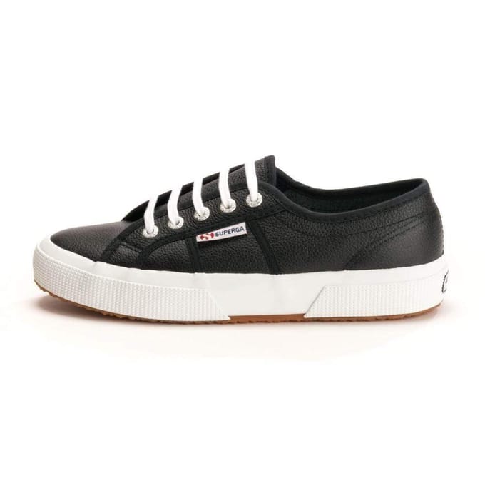 Superga 2750 Leren Heren Zwarte/Witte Sneakers