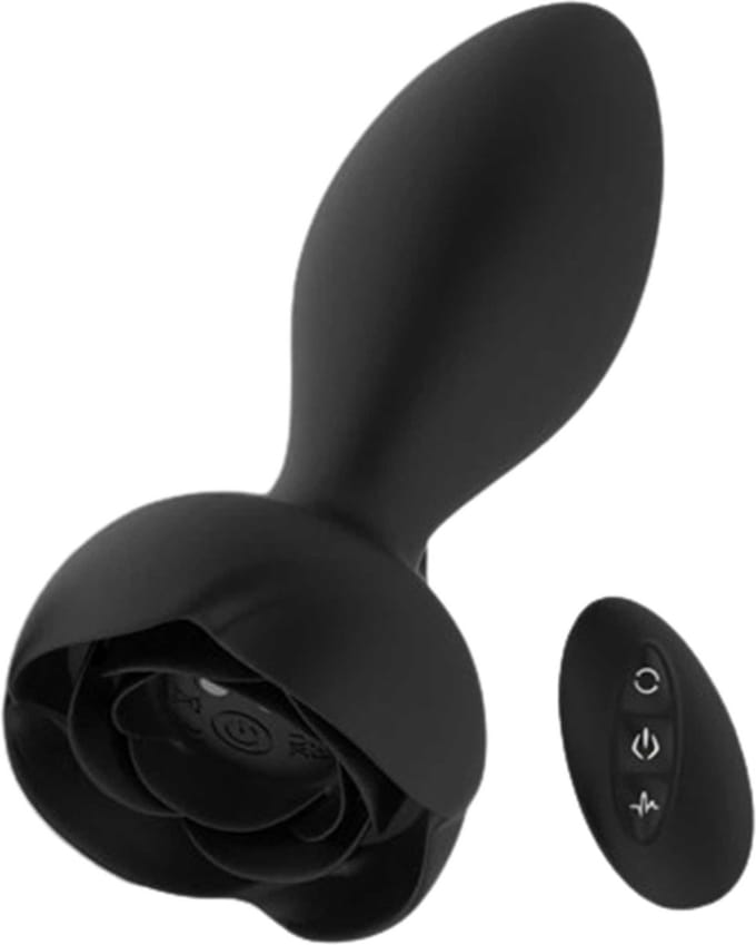Roterende buttplug vibrator - Anale vibrator - USB Oplaadbaar - Zwart