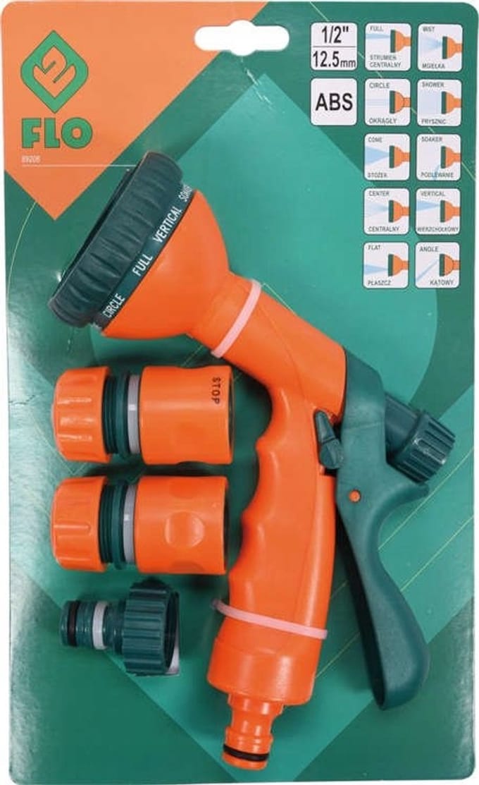 FLO 89208 1/2" Tuinslang Koppelingen & Spuitpistool Set