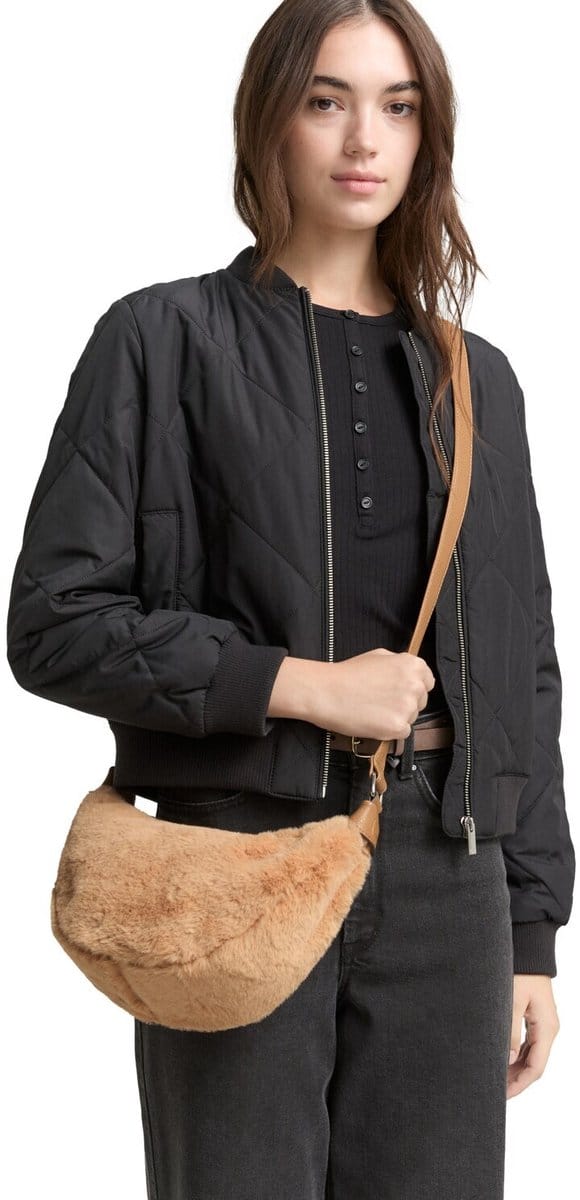 TOM TAILOR schoudertas Liriel Winter Cross Bag Camel Lichtbruin
