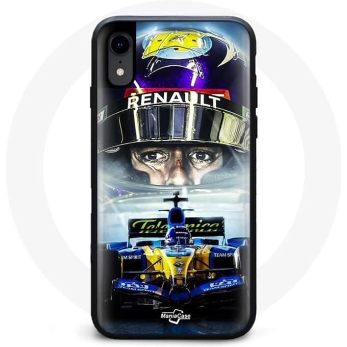 Iphone XS Hoesje Formule 1 Blauw Geel Fernando Alonso