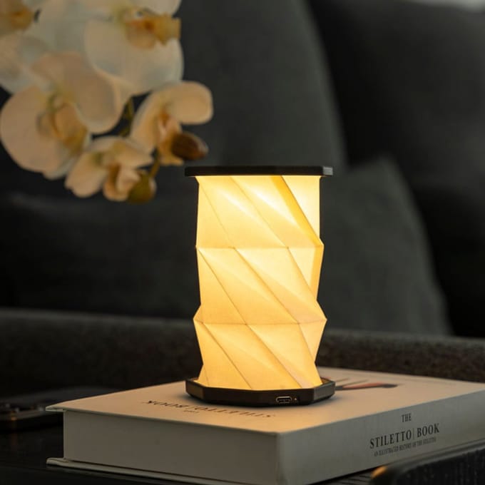 Gingko - Mini Hexagon Twist Lamp - Black