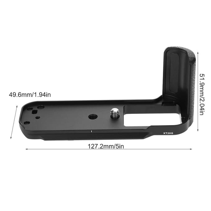 Support de caméra portable en métal anti-vibration Meike MK XT20G en forme de L pour Fuji X-T1020 gray
