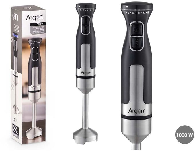 Argon Staafmixer RVS / Zwart - 1000 W