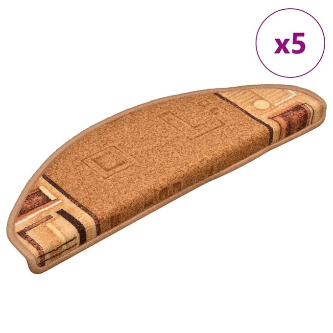 vidaXL - Trapmatten - zelfklevend - 5 - st - 65x21x4 - cm - beige