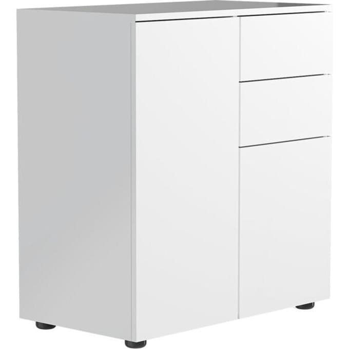 Houten ladekast dressoir dressoirkast Dalosa 4 lade draaideuren
