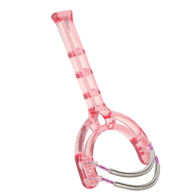 Draagbare gezichts- en lippenhaar-epilator met plastic veer en schoonheidstool (Roze) pink
