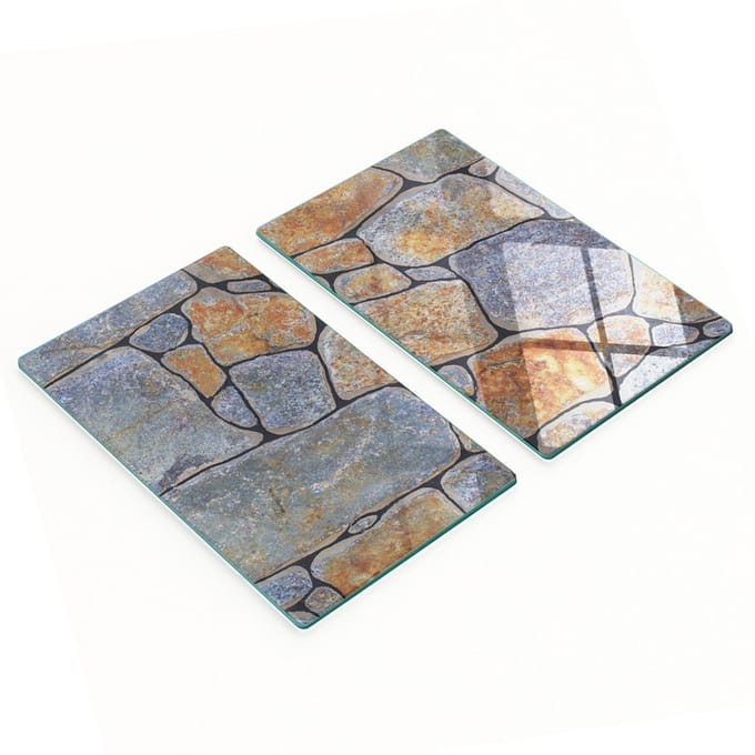Decoratieve serveerplanken van glas in de vorm van stenen, 2x30x52 cm