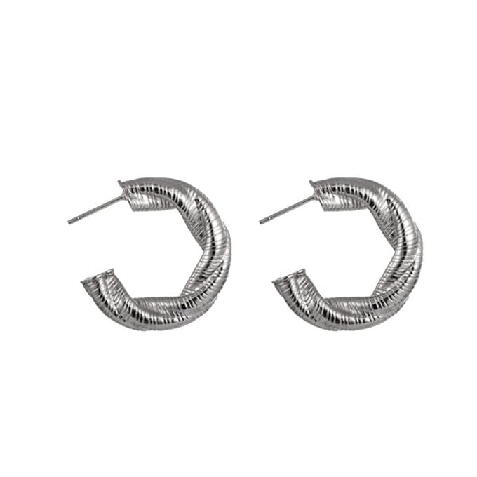 Go Dutch Label Oorring Gedraaid Bewerkt Zilver E1425-1