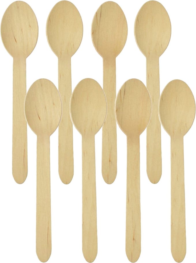 Wegwerp houten lepels, ECO bestek
