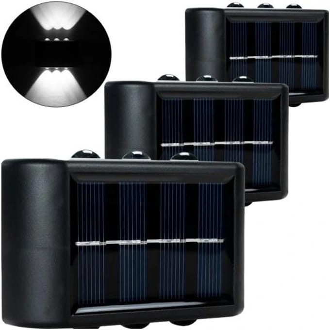 Merkloze solar wandlamp met schemasensor, IP65, neutraal met licht
