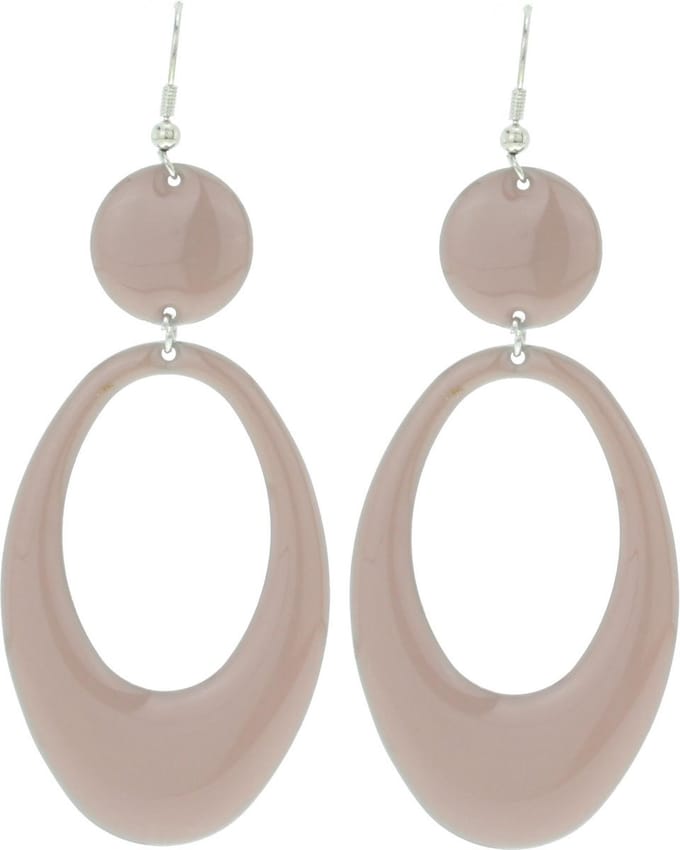 Behave - Oorhangers - Ovaal - Leverkleur Bruin - 9 cm lang